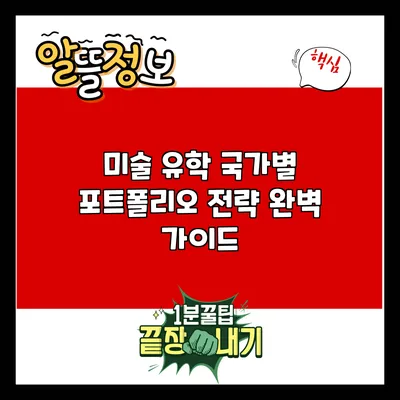 미술 유학 국가별 포트폴리오 전략 완벽 가이드