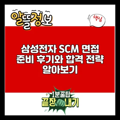 삼성전자 SCM 면접 준비: 후기와 합격 전략 알아보기