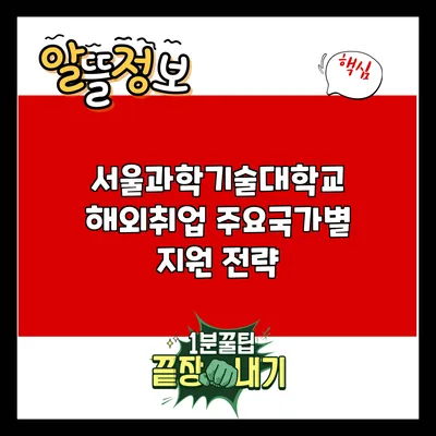 서울과학기술대학교 해외취업 주요국가별 지원 전략