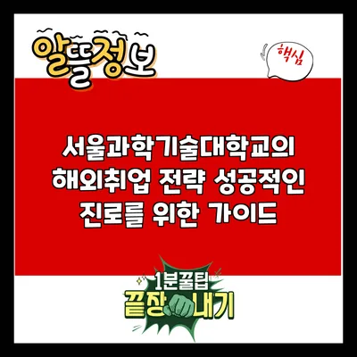 서울과학기술대학교의 해외취업 전략: 성공적인 진로를 위한 가이드