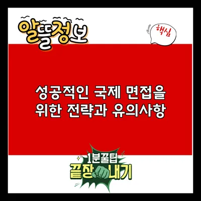 성공적인 국제 면접을 위한 전략과 유의사항