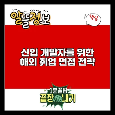 신입 개발자를 위한 해외 취업 면접 전략