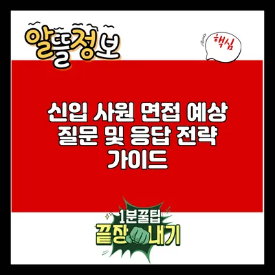 신입 사원 면접: 예상 질문 및 응답 전략 가이드