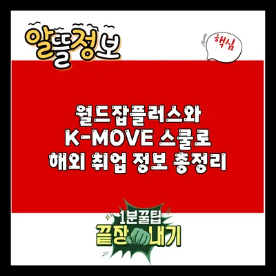 월드잡플러스와 K-MOVE 스쿨로 해외 취업 정보 총정리