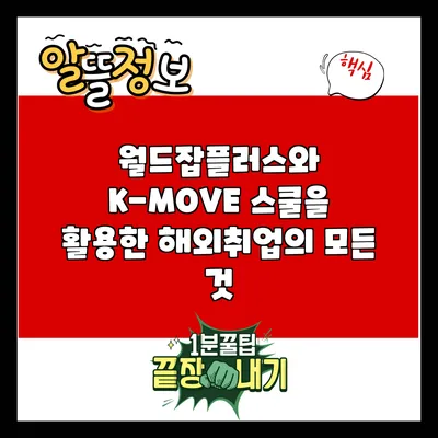 월드잡플러스와 K-MOVE 스쿨을 활용한 해외취업의 모든 것