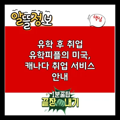 유학 후 취업: 유학피플의 미국, 캐나다 취업 서비스 안내