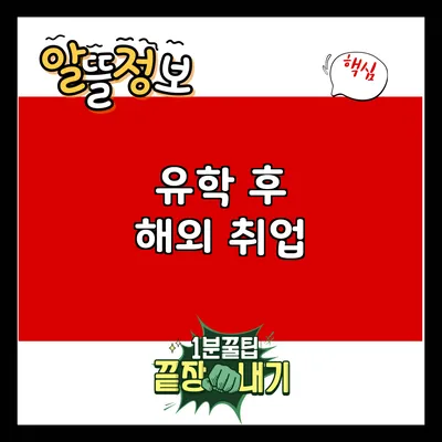 유학 후 해외 취업