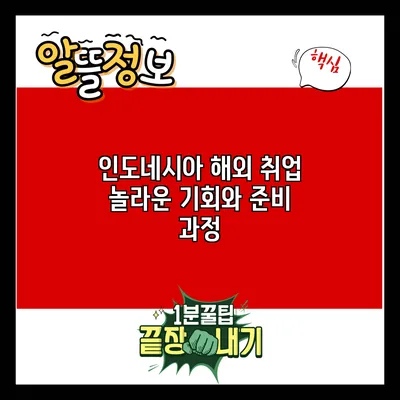 인도네시아 해외 취업: 놀라운 기회와 준비 과정