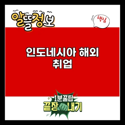 인도네시아 해외 취업