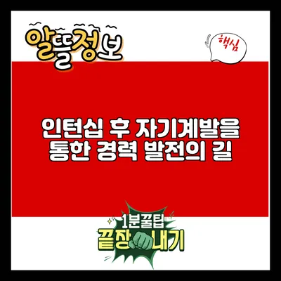 인턴십 후 자기계발을 통한 경력 발전의 길