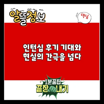 인턴십 후기: 기대와 현실의 간극을 넘다