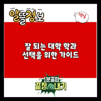 잘 되는 대학 학과 선택을 위한 가이드