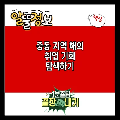 중동 지역 해외 취업 기회 탐색하기
