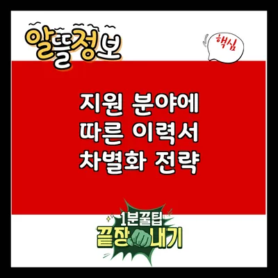 지원 분야에 따른 이력서 차별화 전략