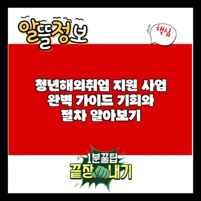 청년해외취업 지원 사업 완벽 가이드: 기회와 절차 알아보기