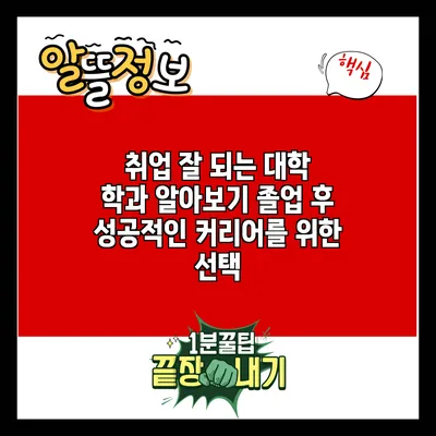 취업 잘 되는 대학 학과 알아보기: 졸업 후 성공적인 커리어를 위한 선택