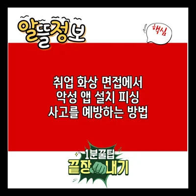 취업 화상 면접에서 악성 앱 설치 피싱 사고를 예방하는 방법