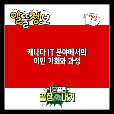 캐나다 IT 분야에서의 이민 기회와 과정