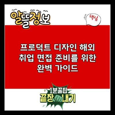 프로덕트 디자인 해외 취업 면접 준비를 위한 완벽 가이드