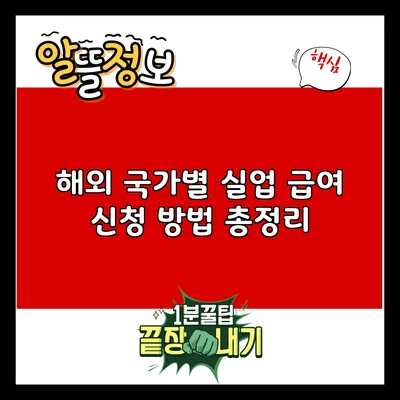 해외 국가별 실업 급여 신청 방법 총정리