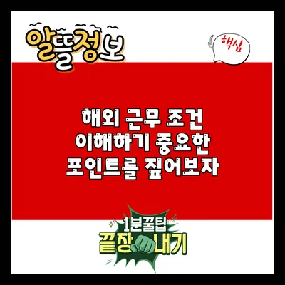 해외 근무 조건 이해하기: 중요한 포인트를 짚어보자