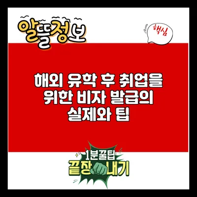 해외 유학 후 취업을 위한 비자 발급의 실제와 팁