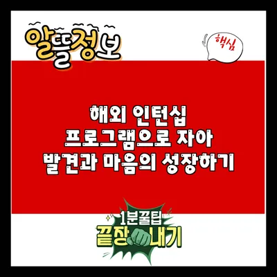 해외 인턴십 프로그램으로 자아 발견과 마음의 성장하기