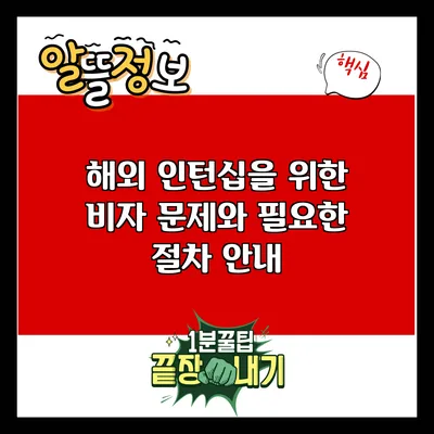 해외 인턴십을 위한 비자 문제와 필요한 절차 안내