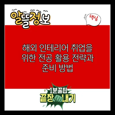 해외 인테리어 취업을 위한 전공 활용 전략과 준비 방법