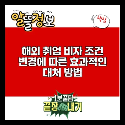 해외 취업 비자 조건 변경에 따른 효과적인 대처 방법
