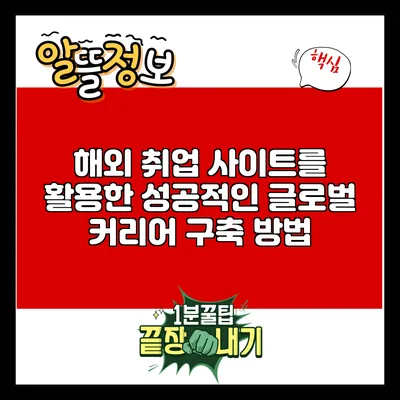 해외 취업 사이트를 활용한 성공적인 글로벌 커리어 구축 방법