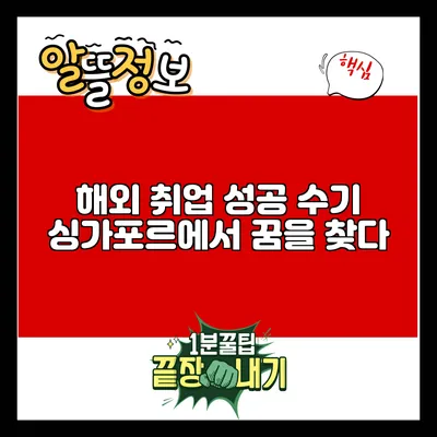 해외 취업 성공 수기: 싱가포르에서 꿈을 찾다