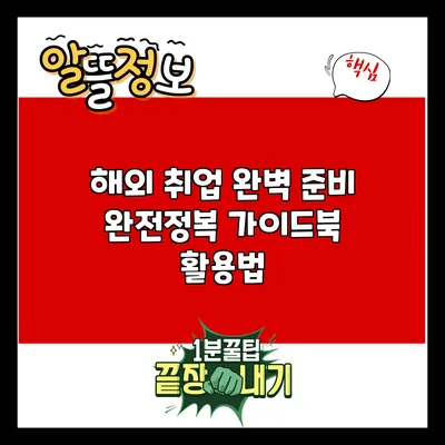 해외 취업 완벽 준비: 완전정복 가이드북 활용법