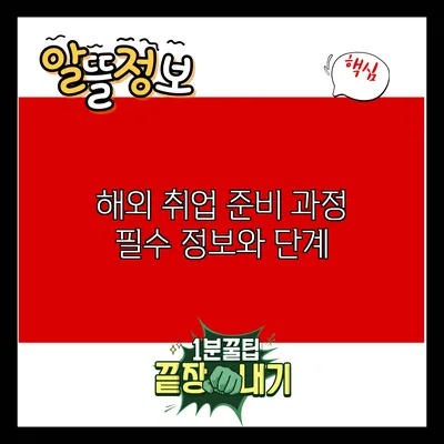 해외 취업 준비 과정: 필수 정보와 단계