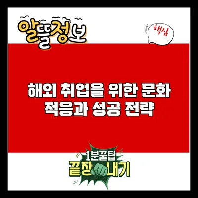 해외 취업을 위한 문화 적응과 성공 전략