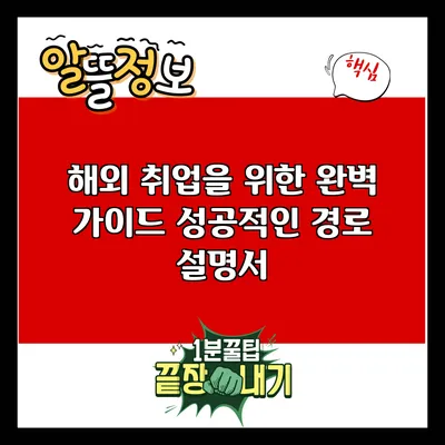 해외 취업을 위한 완벽 가이드: 성공적인 경로 설명서