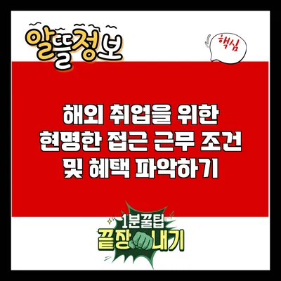 해외 취업을 위한 현명한 접근: 근무 조건 및 혜택 파악하기