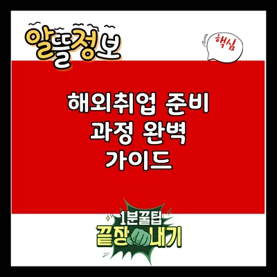 해외취업 준비 과정 완벽 가이드