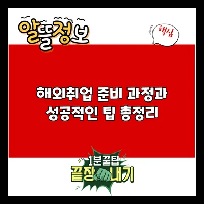 해외취업 준비 과정과 성공적인 팁 총정리