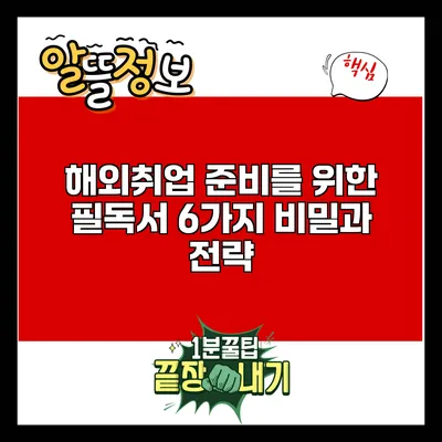 해외취업 준비를 위한 필독서 6가지 비밀과 전략