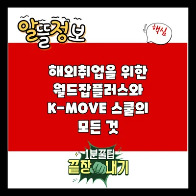 해외취업을 위한 월드잡플러스와 K-MOVE 스쿨의 모든 것
