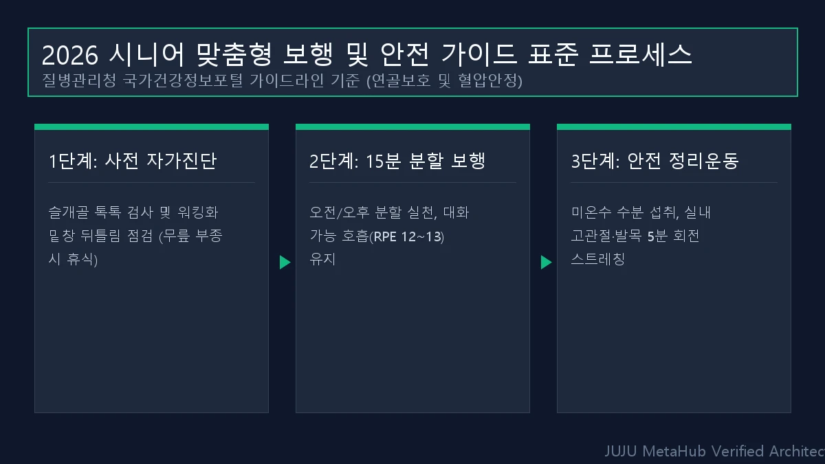 2026 시니어 맞춤형 보행 및 안전 가이드 도해 diagram